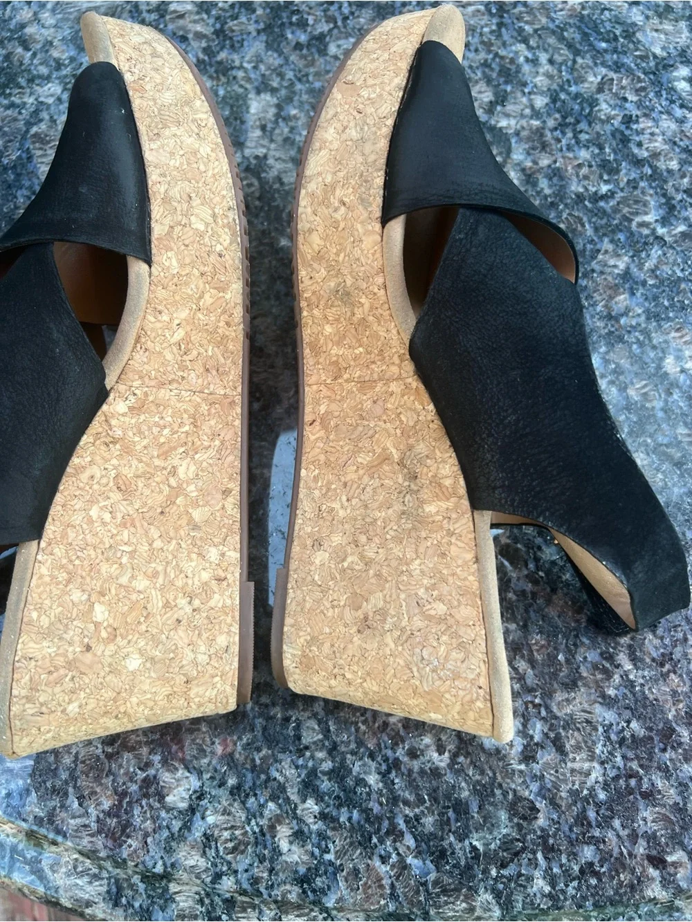 Clarks Women's Size 11 Annadel Pearl Wedge Sand Black Sandal Comfort Slingback